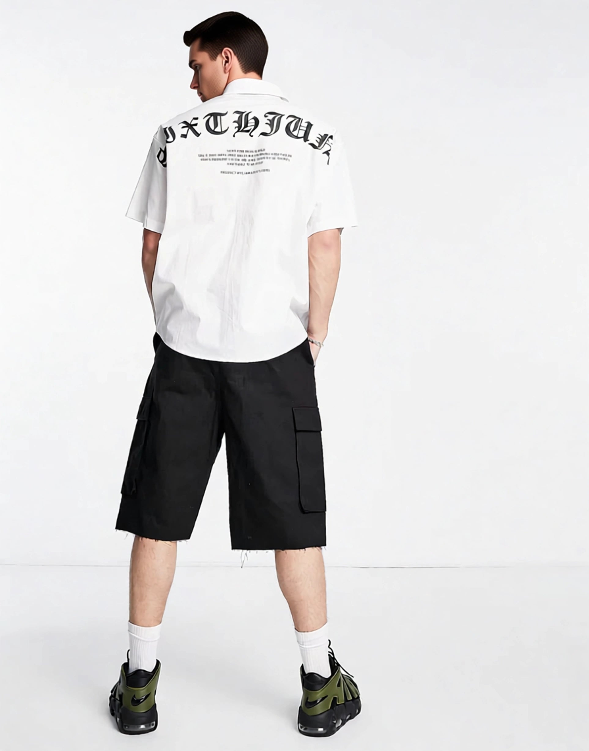 Sixth June Mens Gothic Backprint Shirt In White