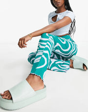 Fila Womens Swirl Print Flares In Blue
