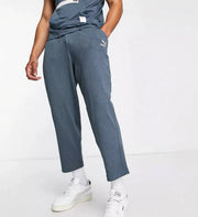 Puma Mens Classic Ribbed Straight Leg Trousers in Dark Slate Blue