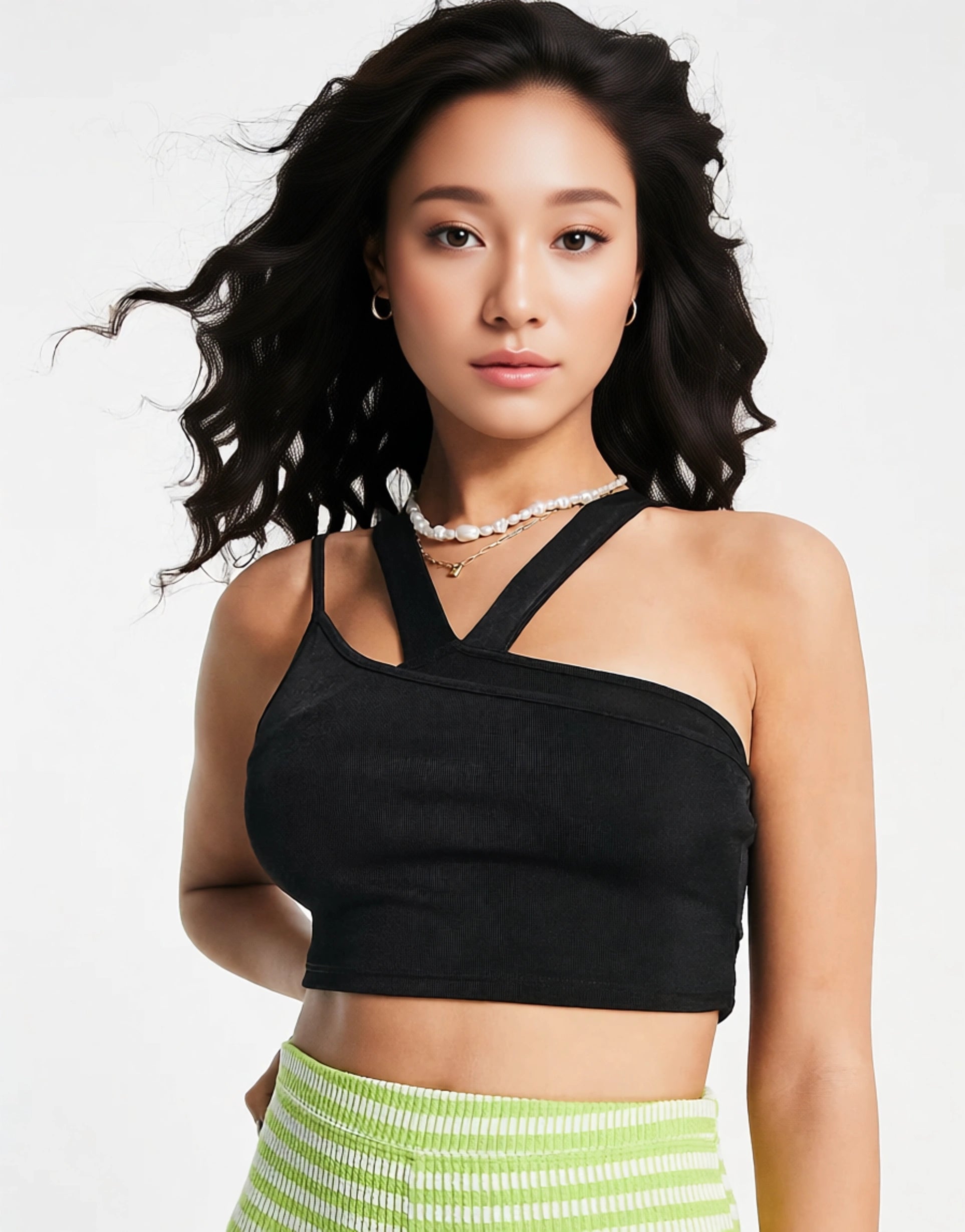 Womens Monki Wrap Cut Out Cami Top In Black