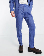 Gianni Feraud Mens Slim Fit Suit Trousers In Blue