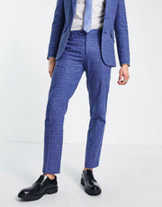 Gianni Feraud Mens Slim Fit Suit Trousers In Blue