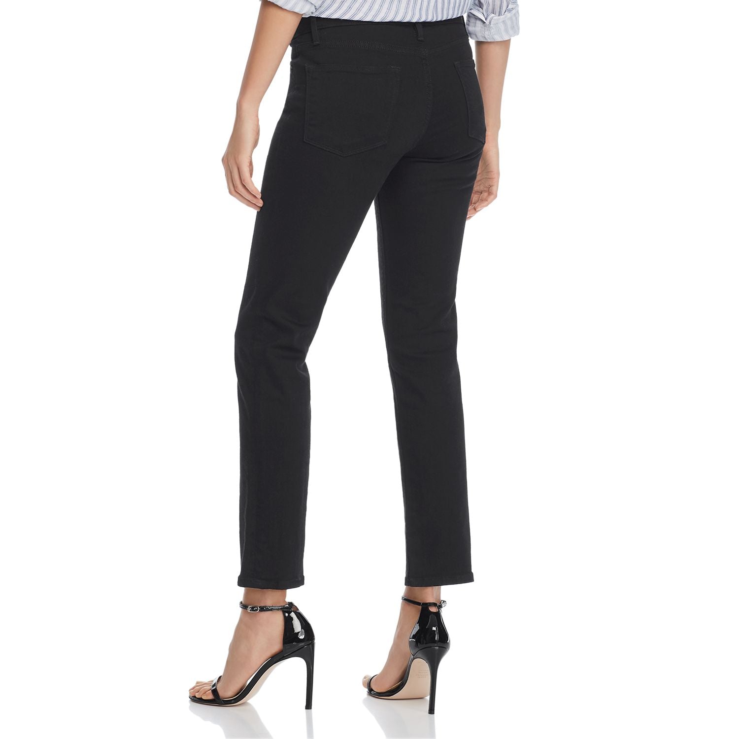Womens Frame Denim Straight Jeans In Black
