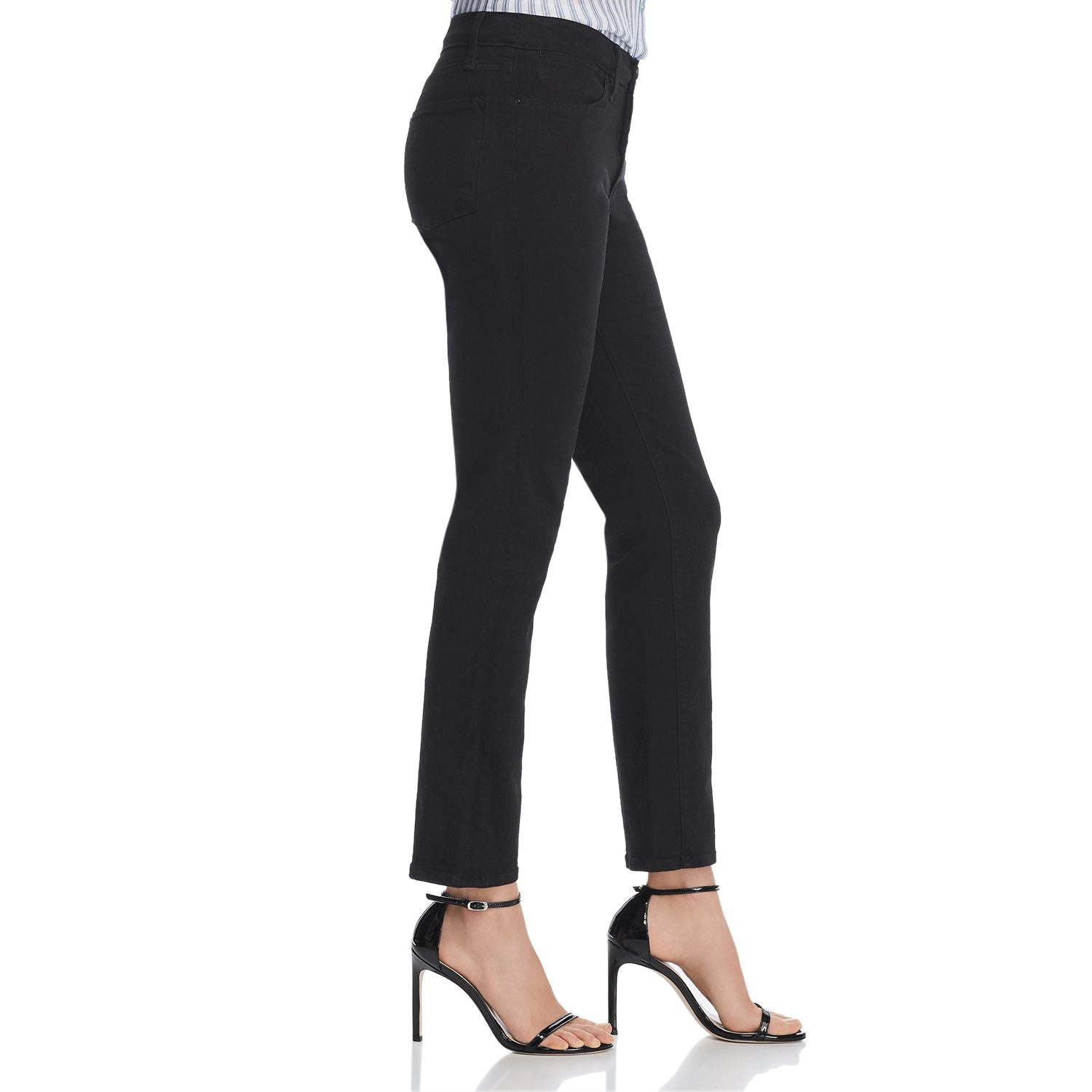 Womens Frame Denim Straight Jeans In Black