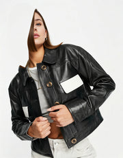 Muubaa Womens Colourblock Boxy Jacket Co-Ord In Black
