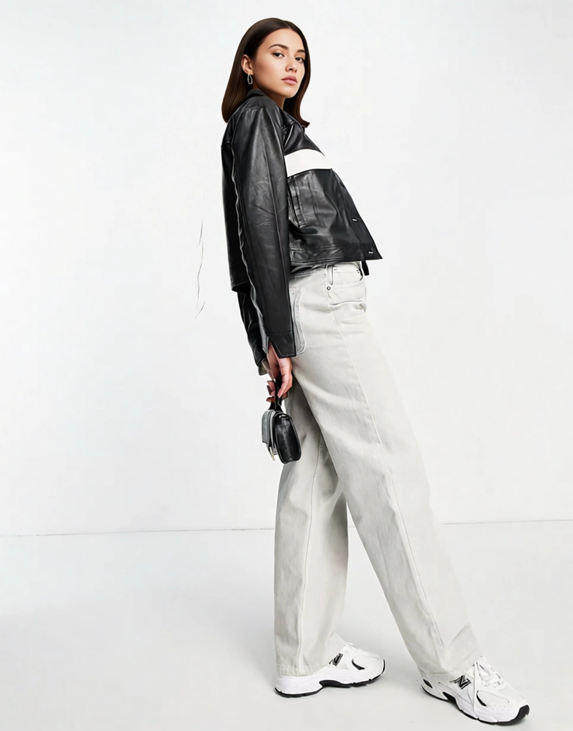 Muubaa Womens Colourblock Boxy Jacket Co-Ord In Black
