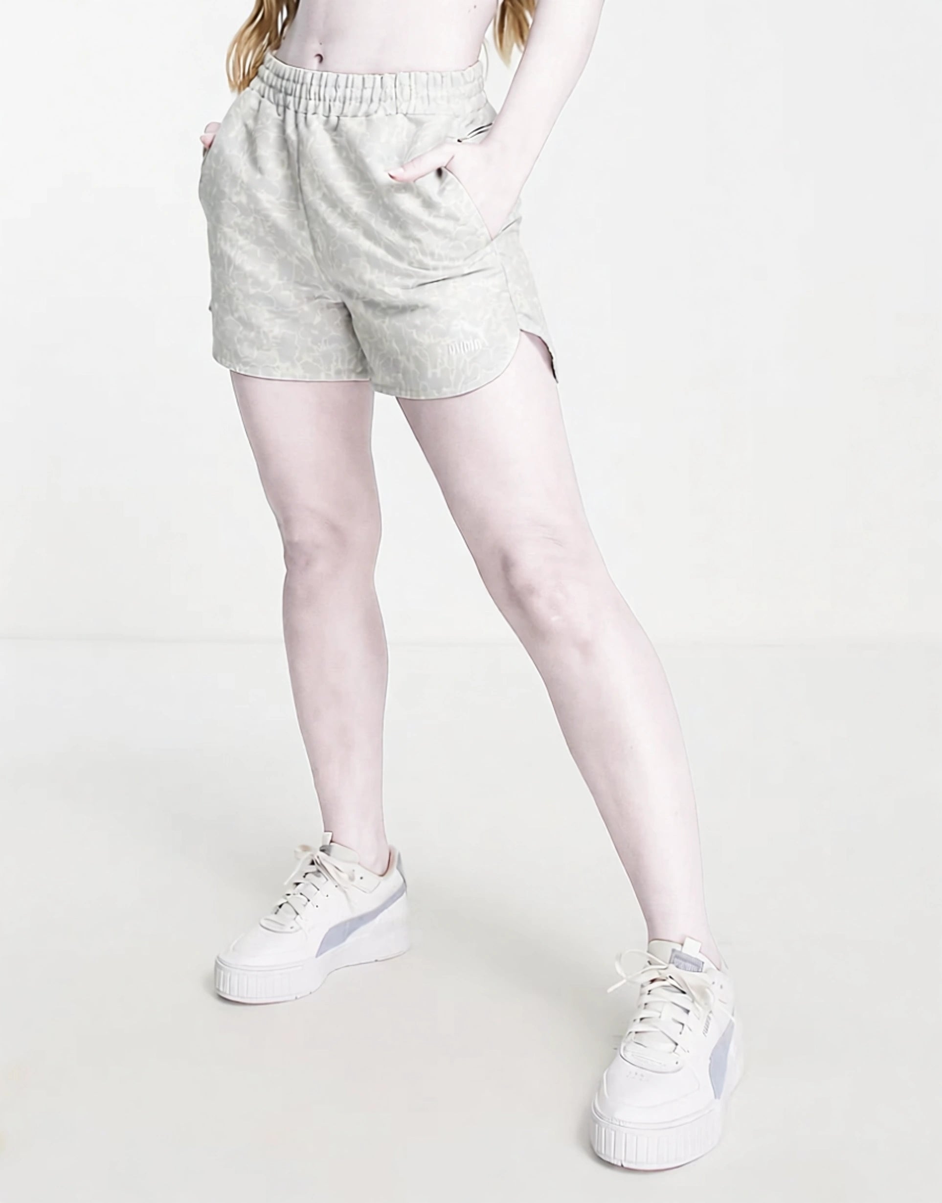 Puma Womens Summer Resort Shorts in Blue Floral Print