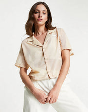 Puma Womens Organza Mesh Shirt in Beige