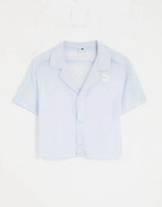Womens Puma Organza Mesh Shirt In Pale Blue