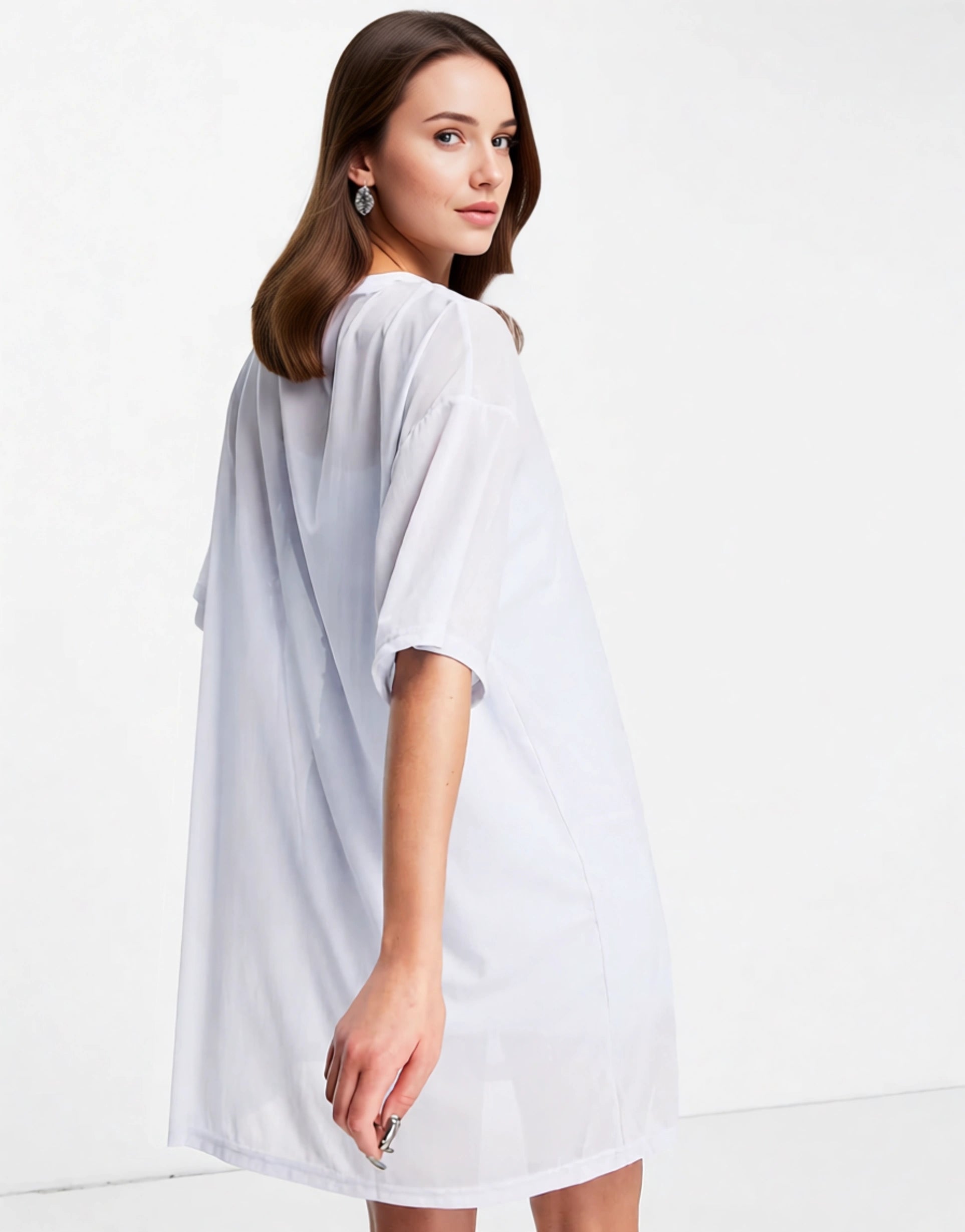 Puma Womens Organza Mesh T-Shirt Dress in Pale Blue