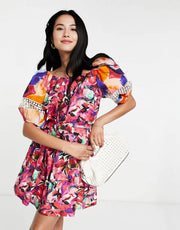 French Connection Womens Organic Cotton Mini Dr In Pink