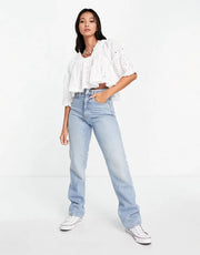 Womens French Connection Cotton Cropped Smock Top With Embroidered Details