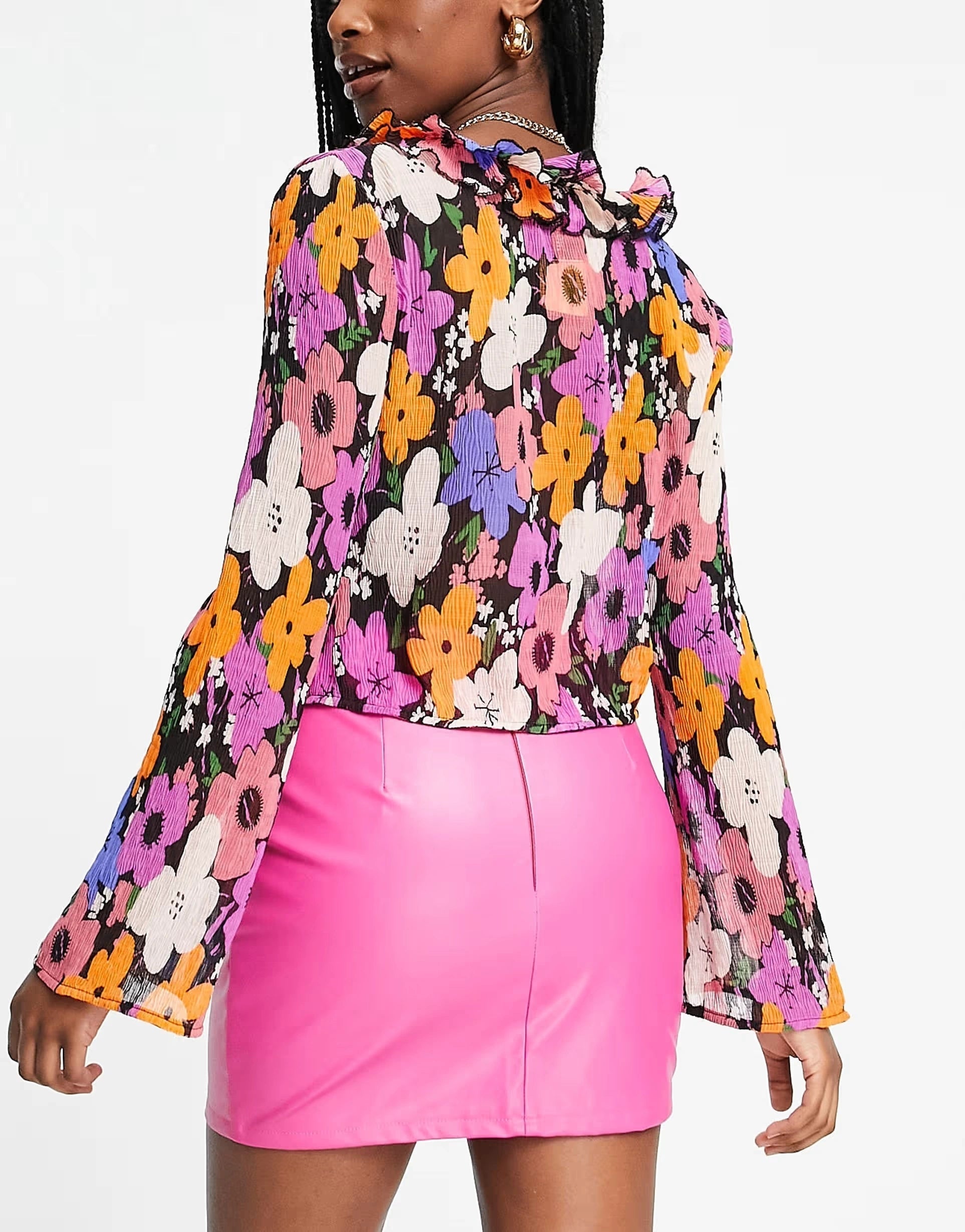Womens Missyempire V Front Leather Look Mini Skirt In Pink
