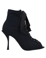 Dolce&Gabbana Women's Lace Leather Ankle Boots