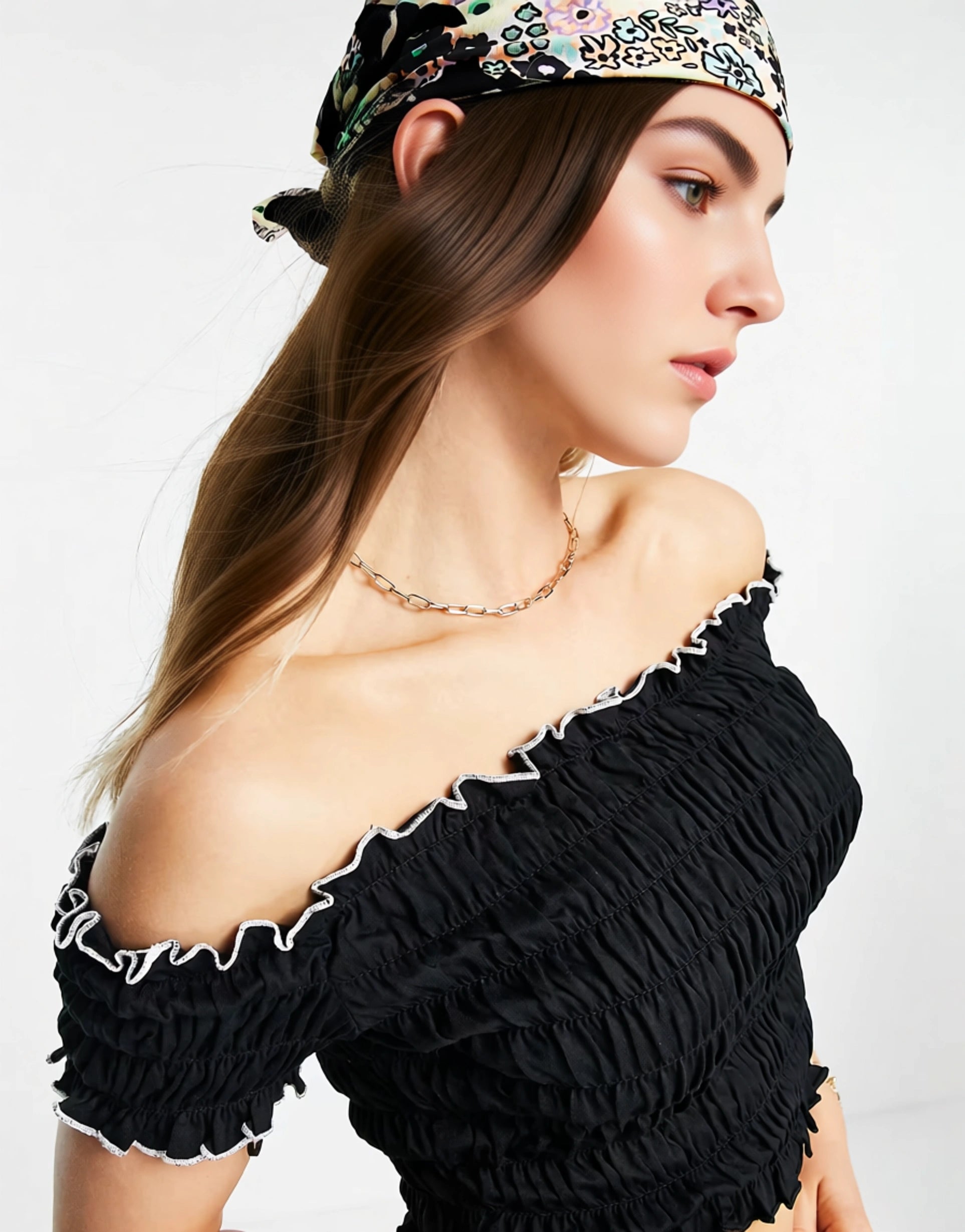Urban Revivo Women's Bardot Cropped Shirred Top In Black