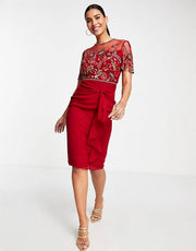 Virgos Lounge Women's Embellished Midi Dress In Red