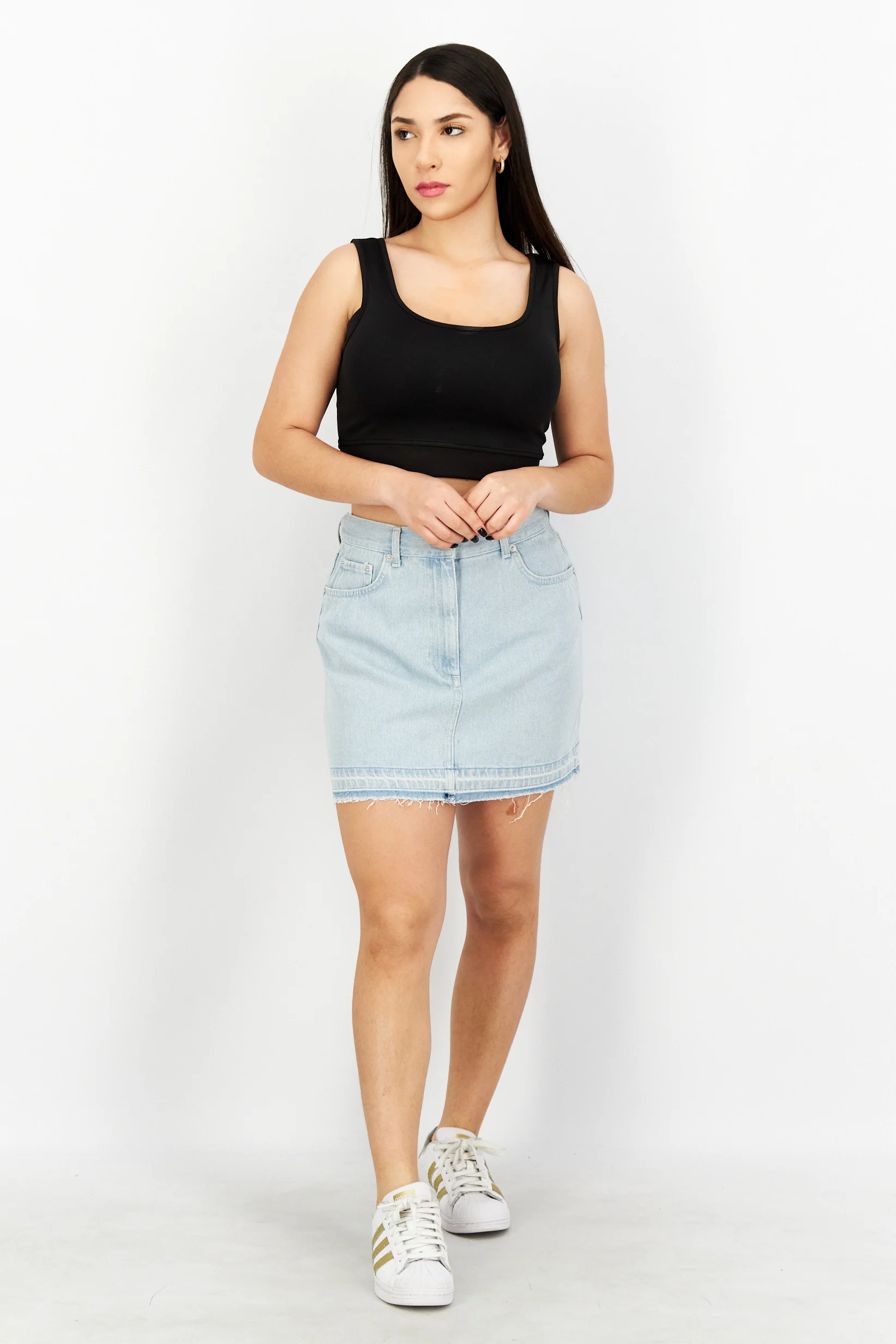 NA-KD mini denim skirt in light wash