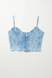 Womens Weekday Sally Cotton Tie Dye Cami Sun Top In Blue
