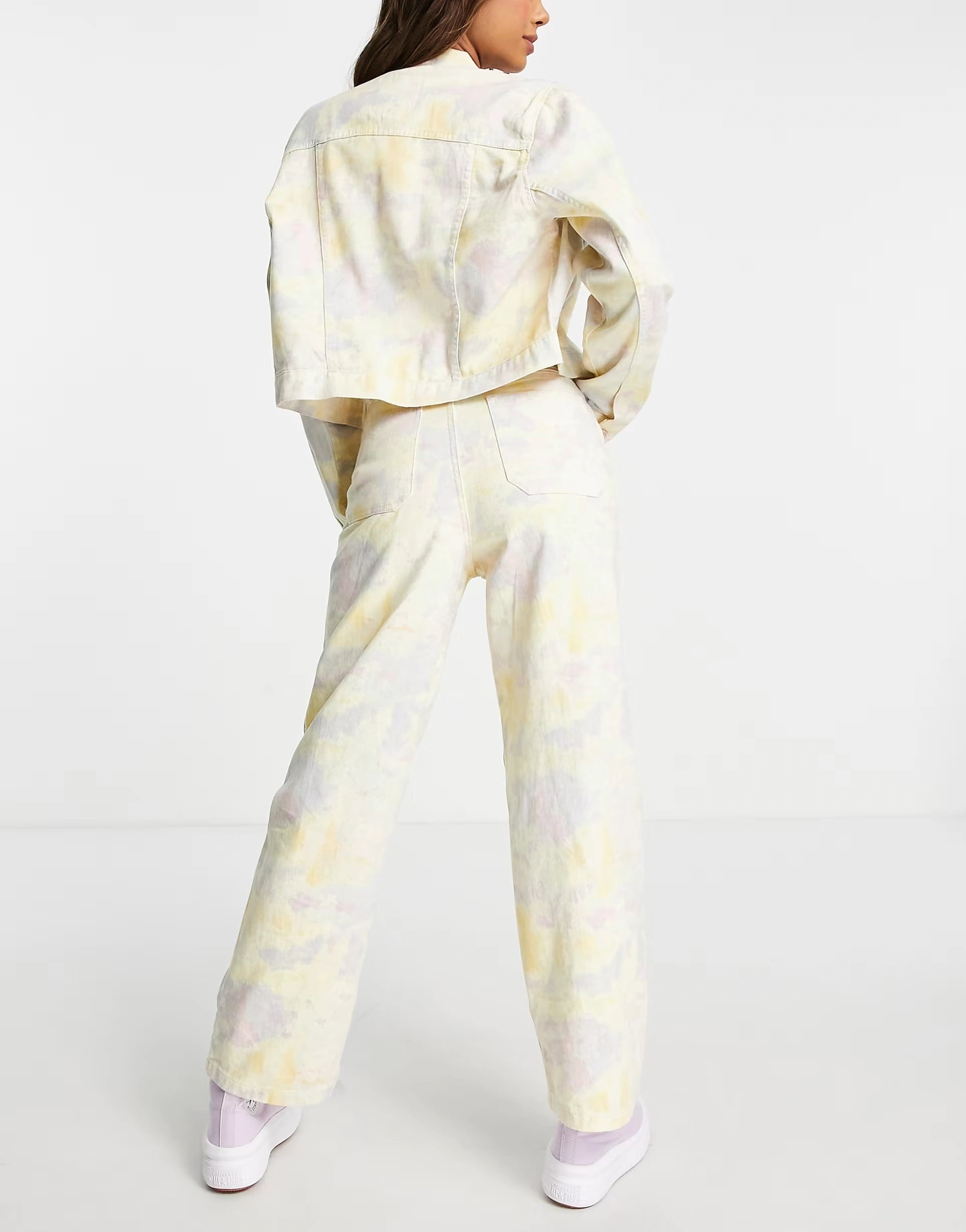 Monki Womens Pastel Tie Dye Co-Ord Trousers