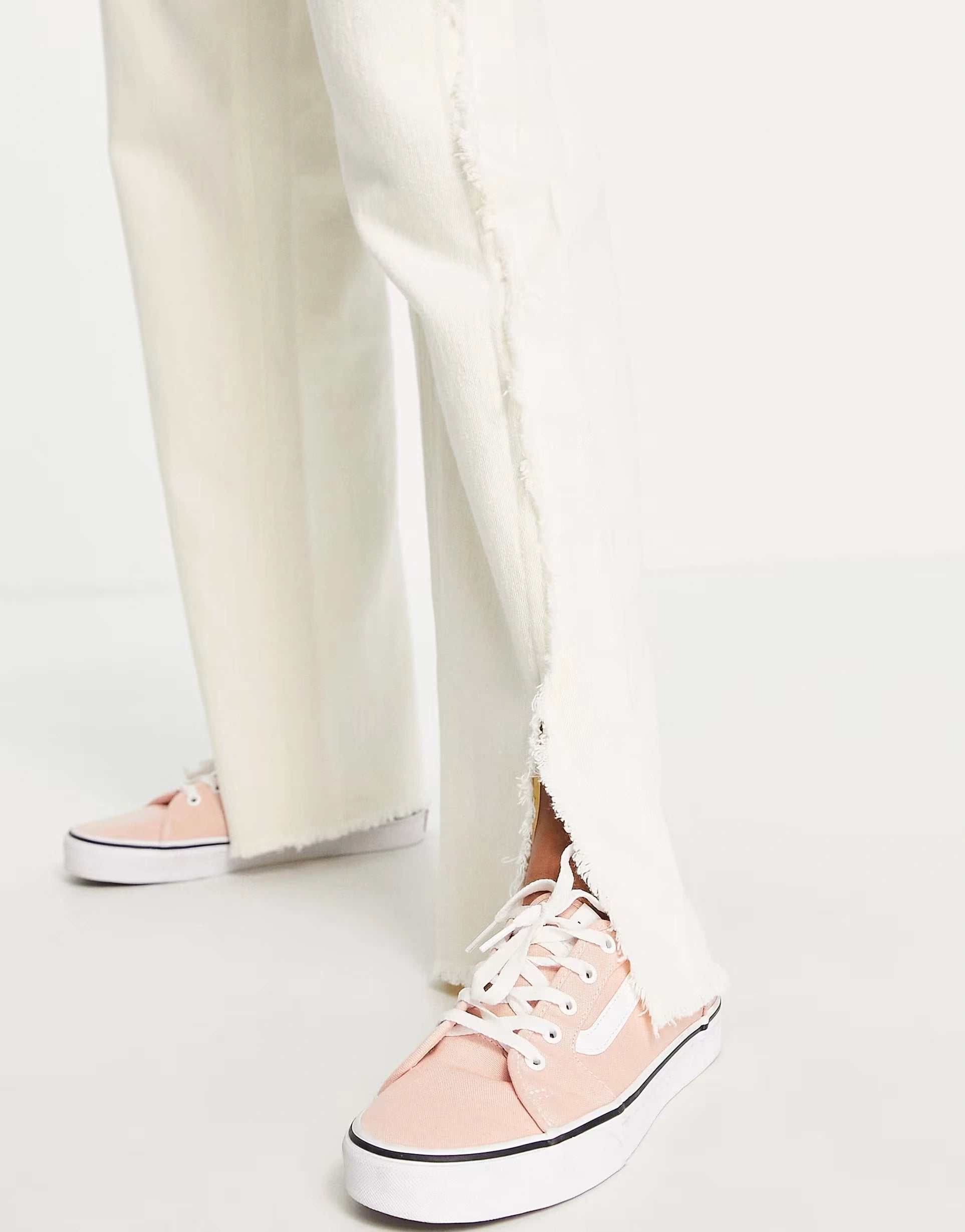 Weekday Womens Frayed Edge Co-Ord Trousers in Off White