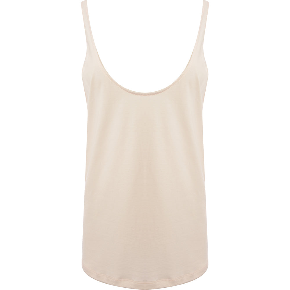 RAEY Womens Skinny Strap Jersey Vest in Beige