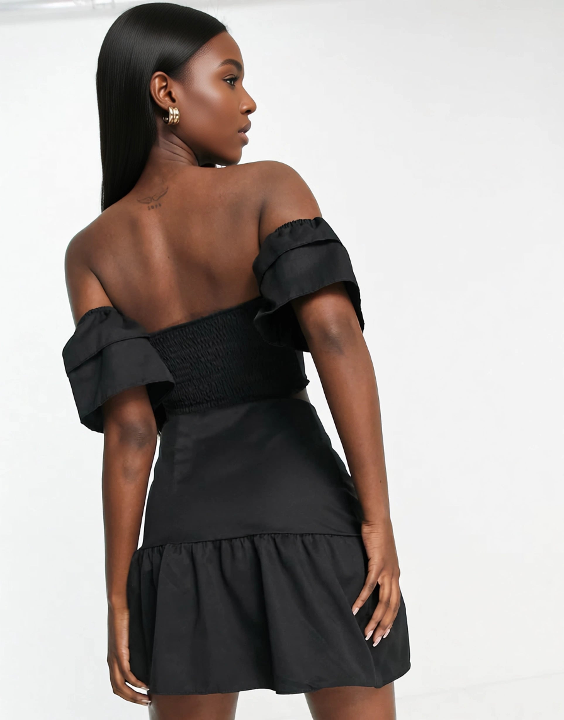Trendyol Womens Bandeau And Skirt Co-Ord Set In Black