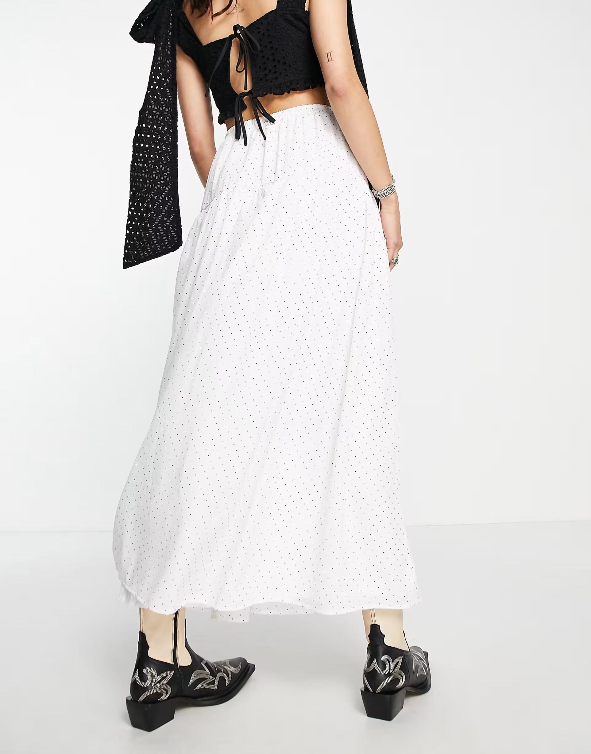 Sister Jane Womens Tiered Maxi Skirt In Spot Print