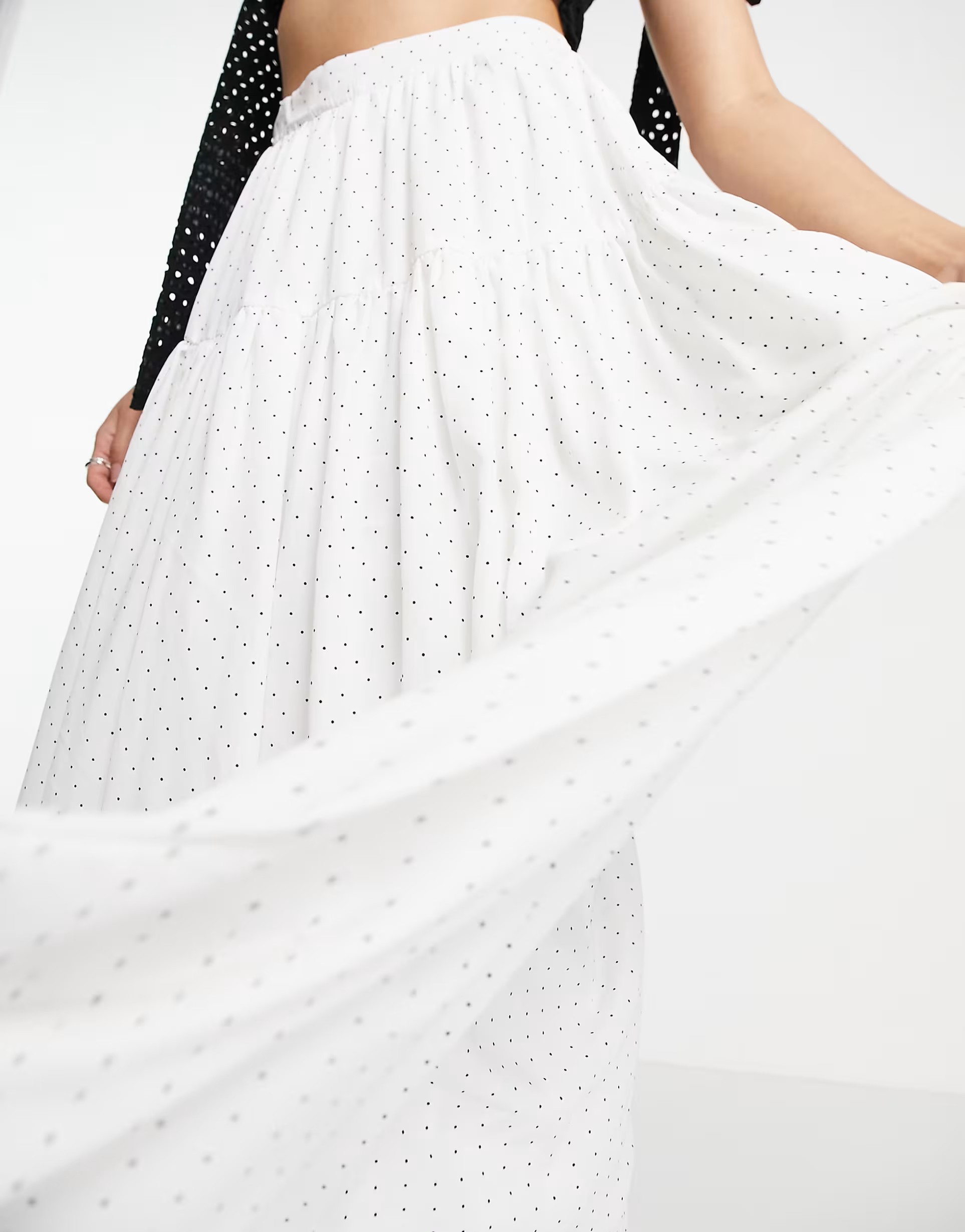 Sister Jane Womens Tiered Maxi Skirt In Spot Print