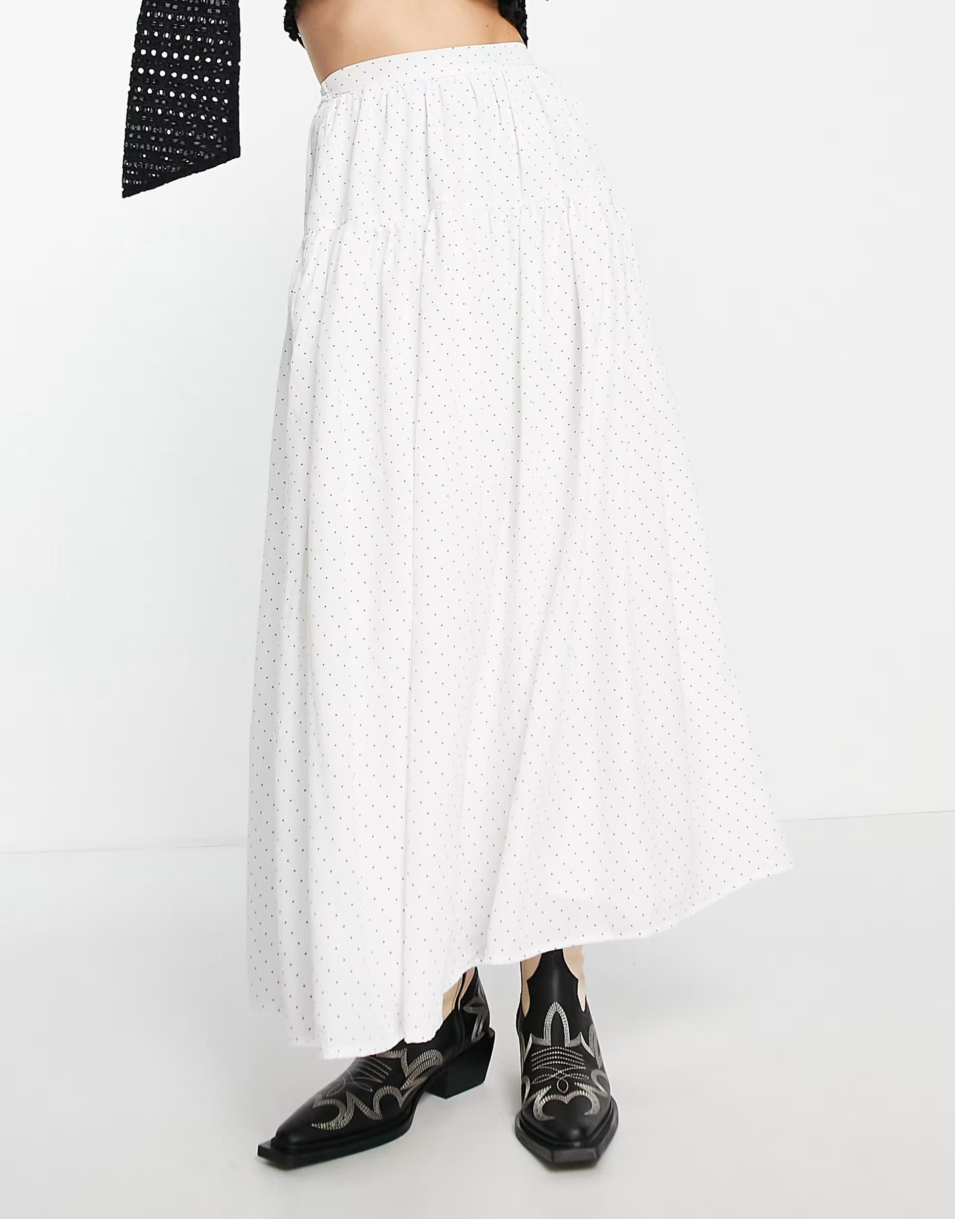 Sister Jane Womens Tiered Maxi Skirt In Spot Print
