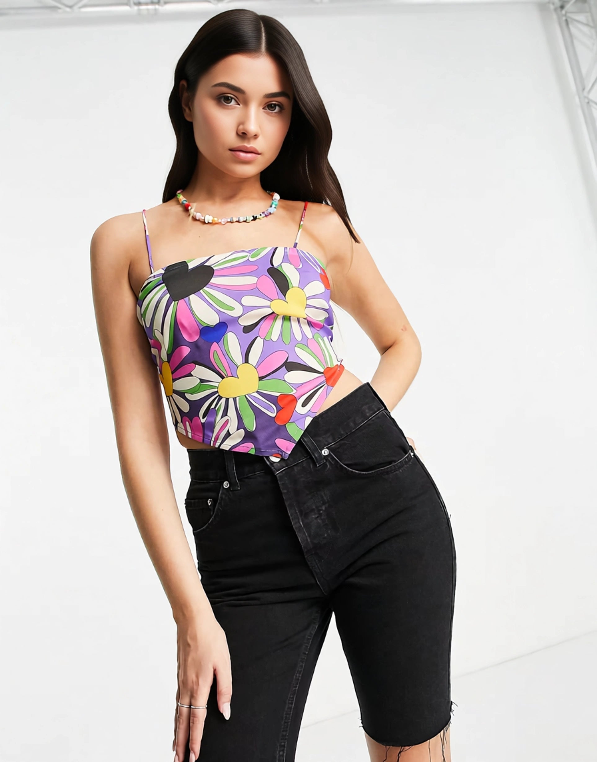 Weekday Womens Armelle Scarf Top In Tropical Print In Multi