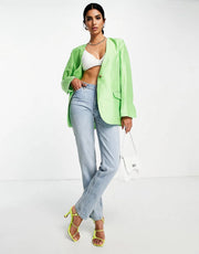 & Other Stories Womens Co-Ord Linen Tailored Jacket In Green