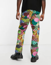 Mens The Ragged Priest Jagger Print Jeans In Multi