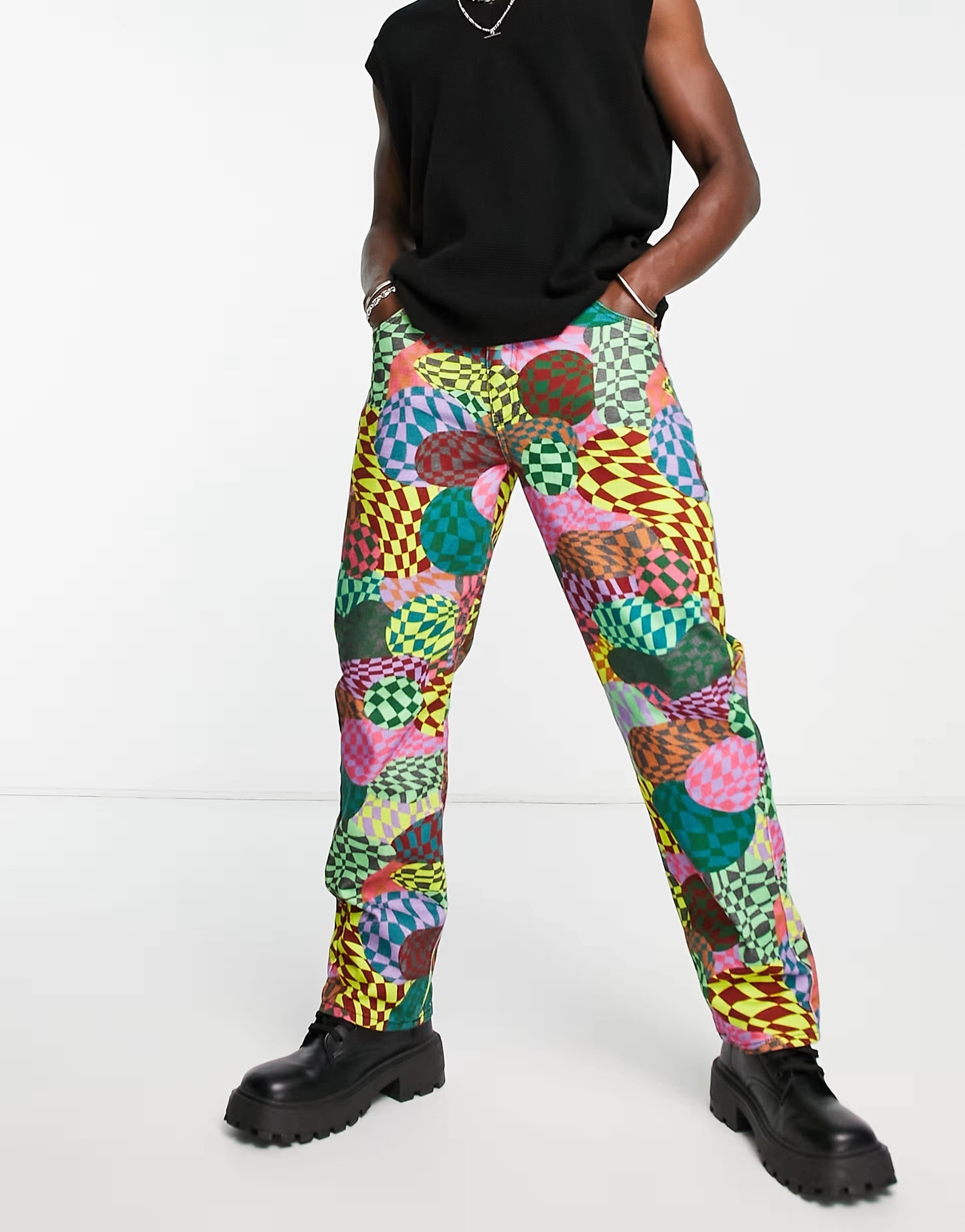 Mens The Ragged Priest Jagger Print Jeans In Multi