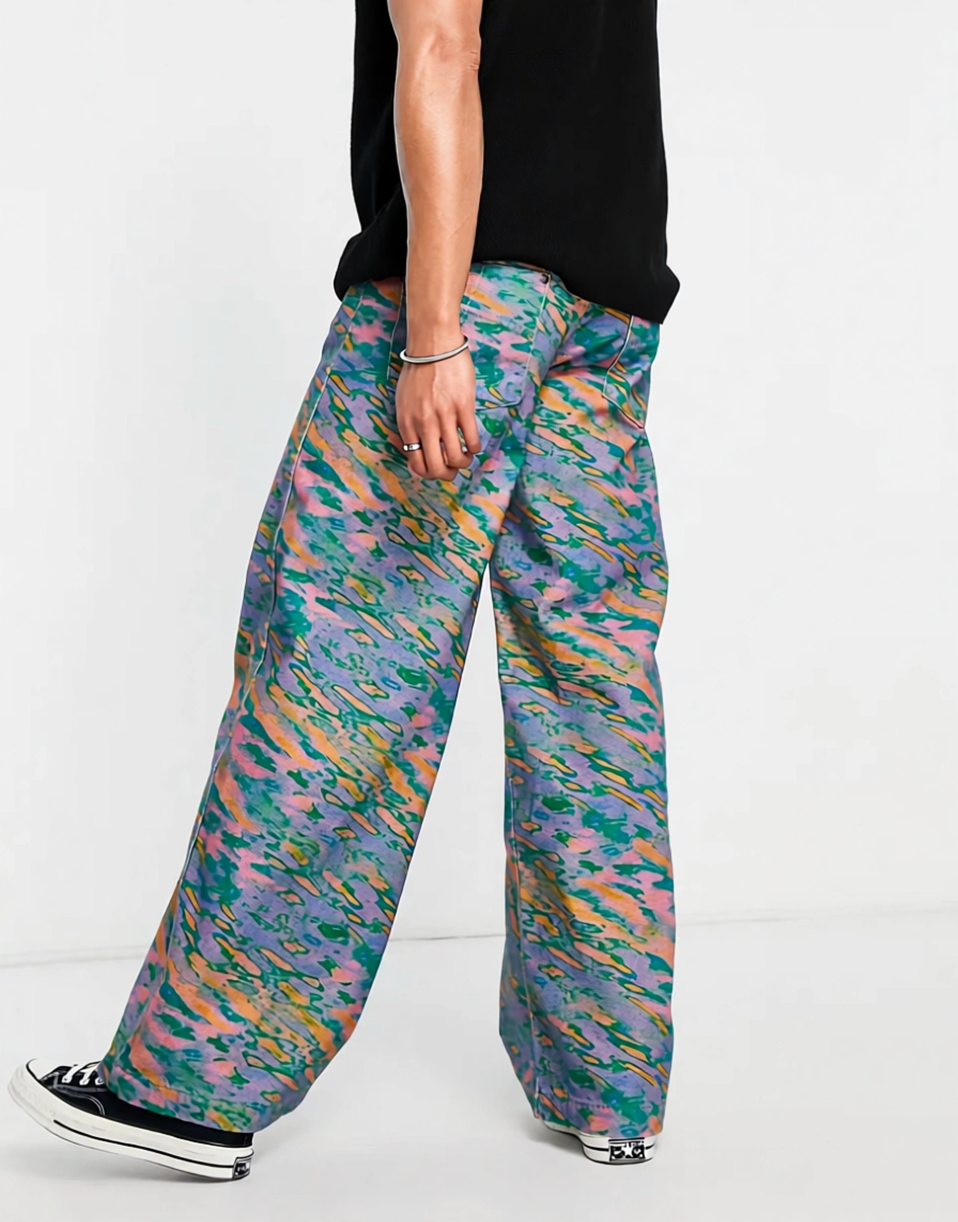 The Ragged Priest Mens Creator Print Jeans In Multi