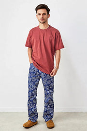 The Ragged Priest Mens Freddy Printed Jeans In Navy