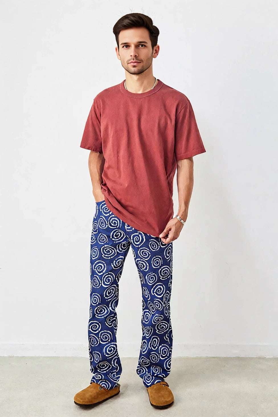 The Ragged Priest Mens Freddy Printed Jeans In Navy