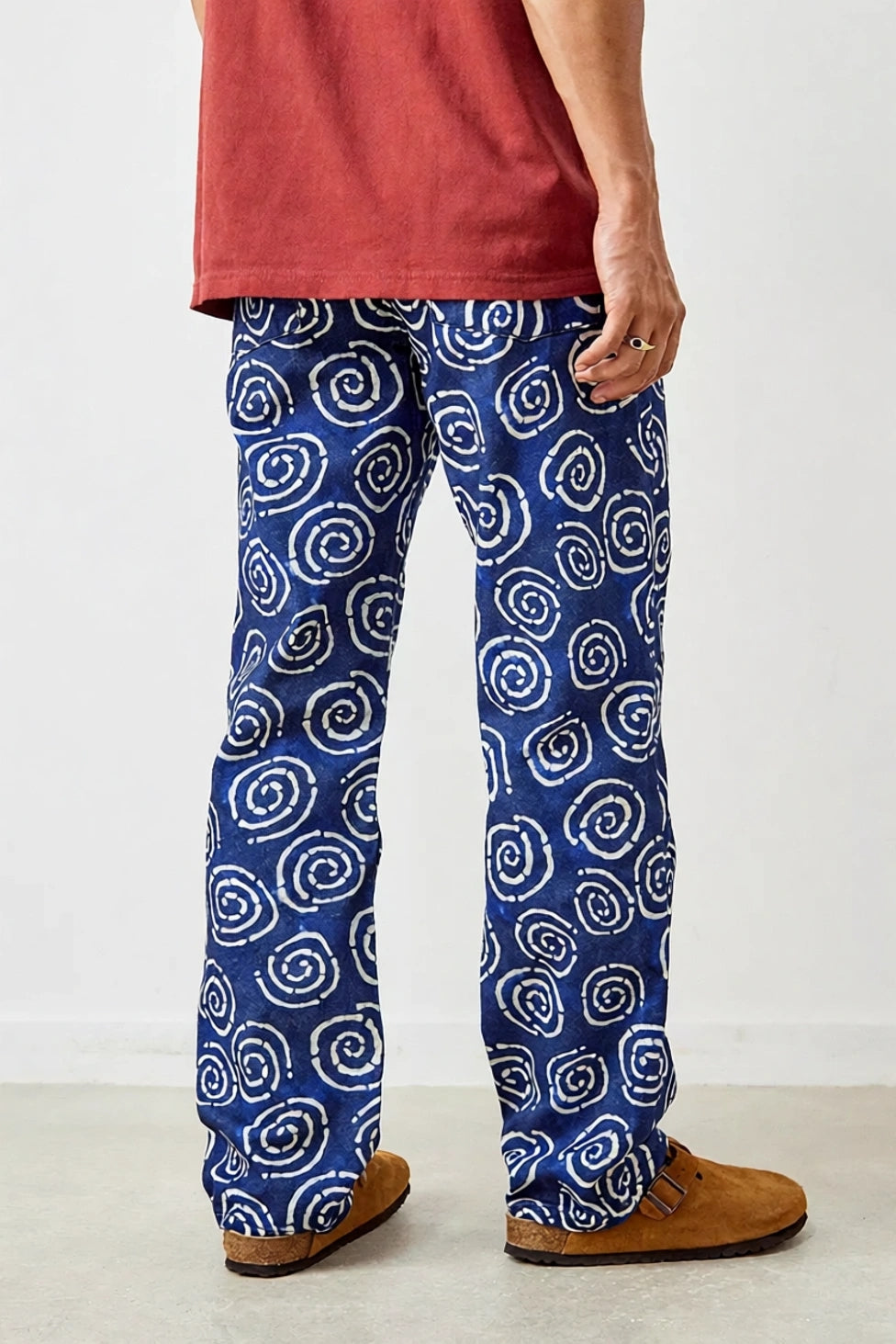 The Ragged Priest Mens Freddy Printed Jeans In Navy