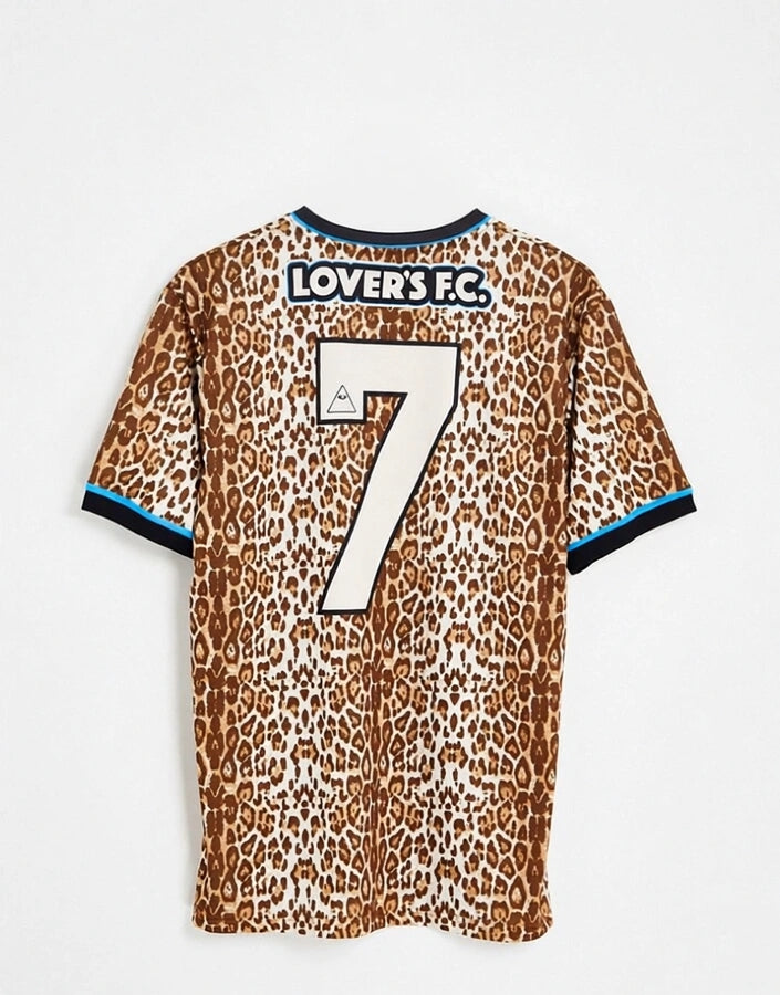 Mens Lover'S Fc Leopard Print Jersey T-Shirt In Multi
