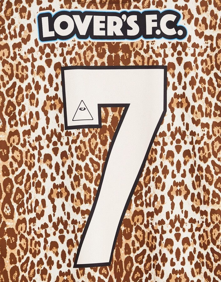 Mens Lover'S Fc Leopard Print Jersey T-Shirt In Multi