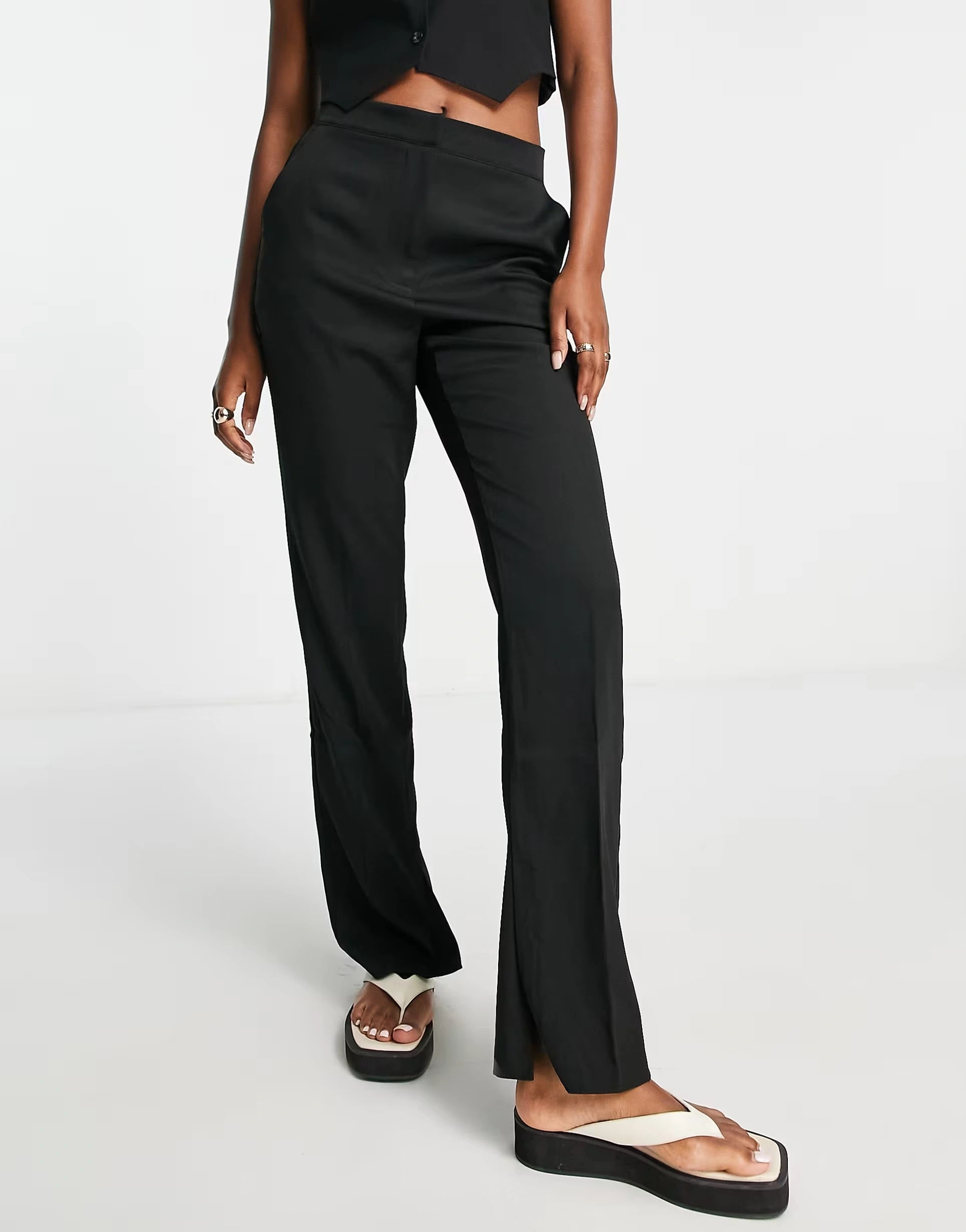 NA-KD Womens Mix Tailored Trousers In Black