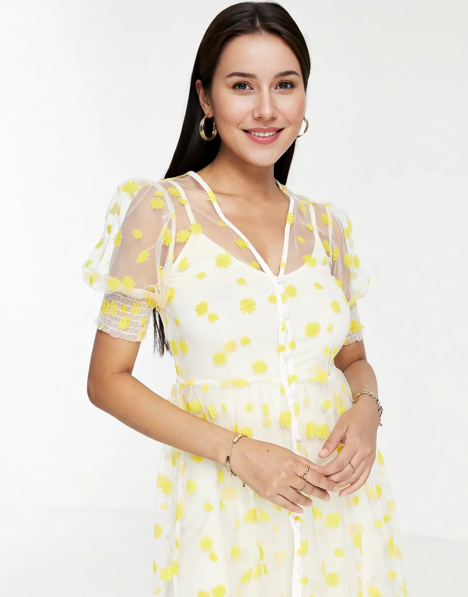 Never Fully Dressed embroidered Dress in Yellow – Sale Lab UK