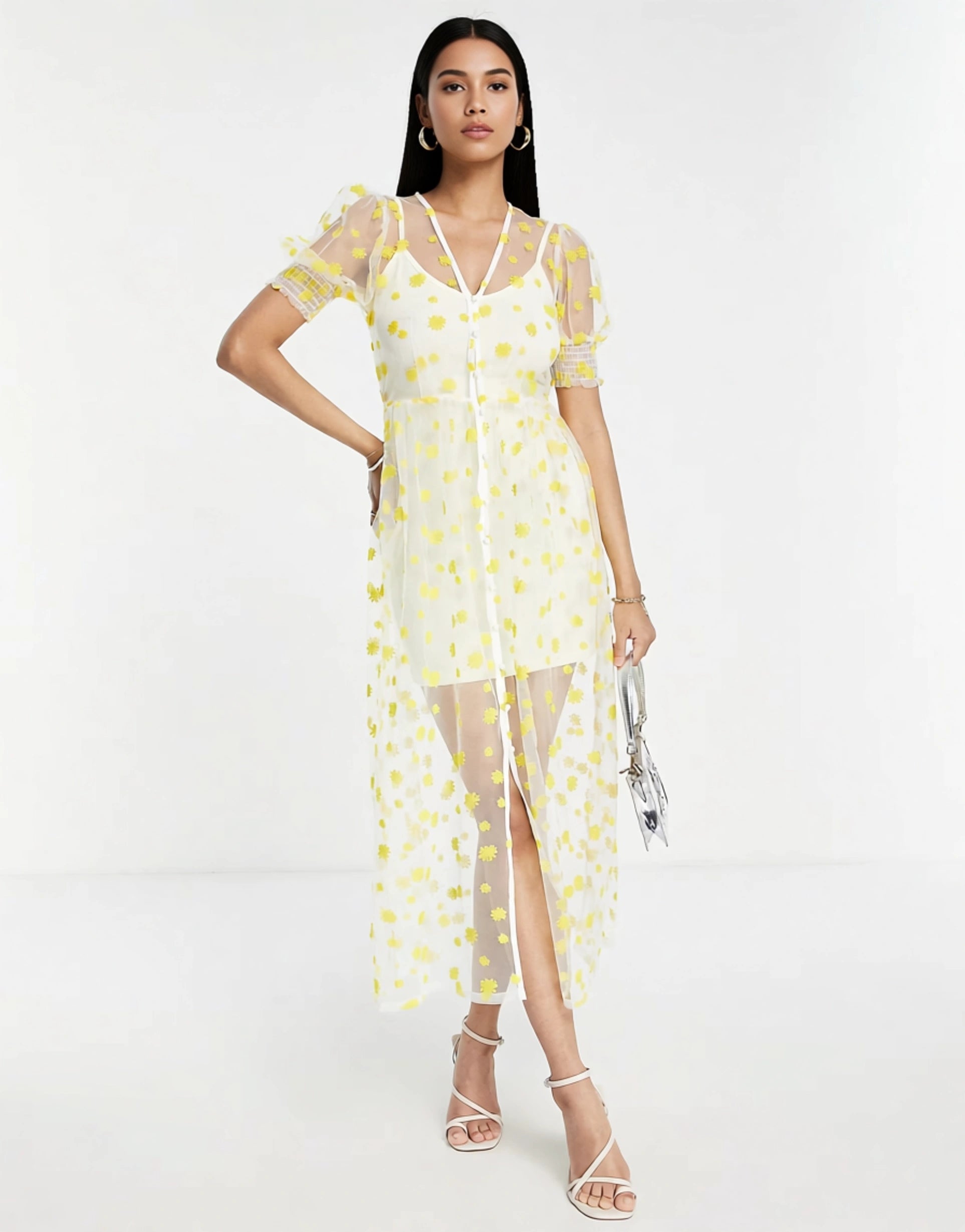 Never Fully Dressed embroidered Dress in Yellow