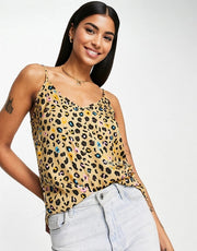 Never Fully Dressed Womens Cami Top Co-Ord in Leopard Confetti Print