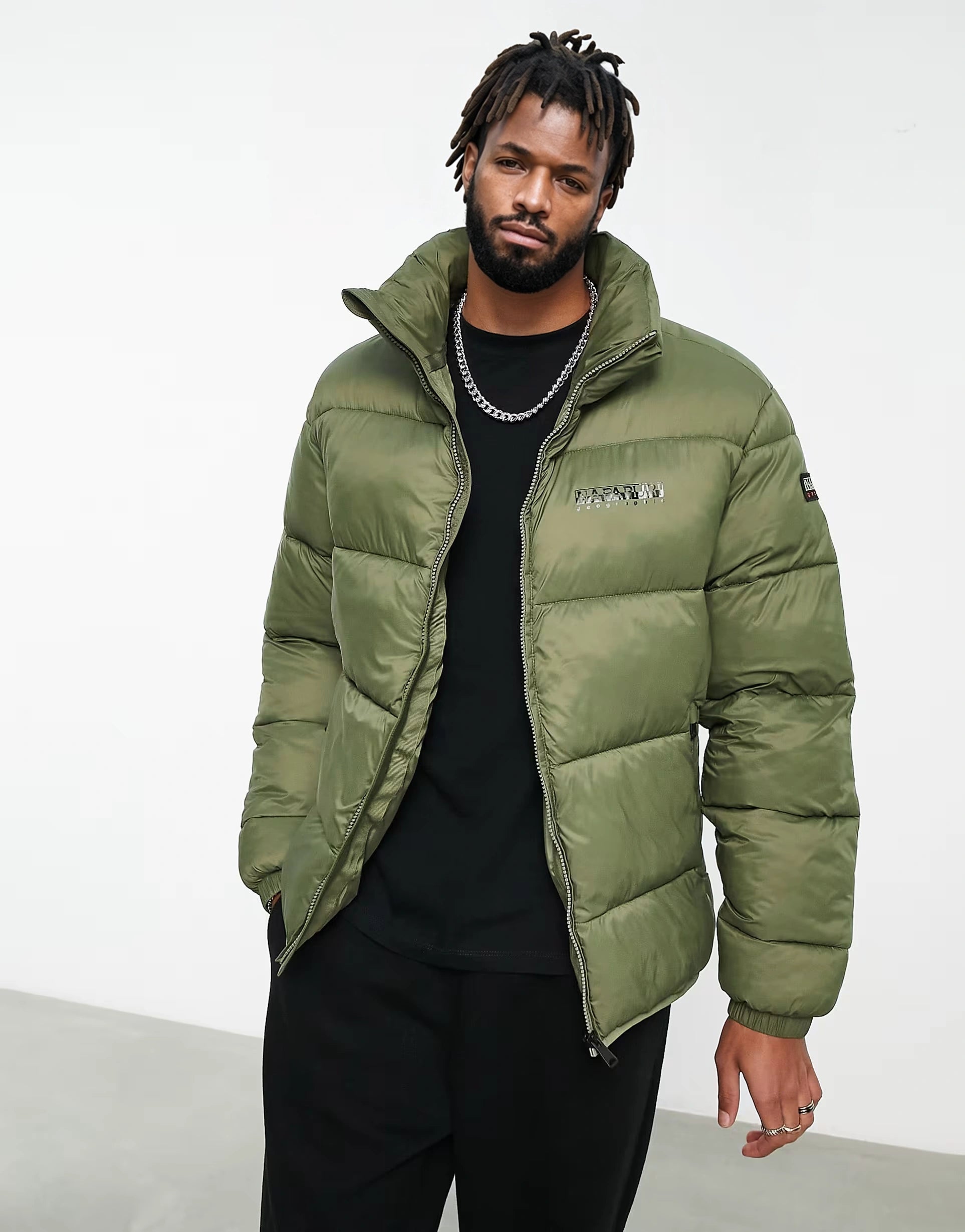 Mens Napapijri A-Suomi Puffer Jacket In Green