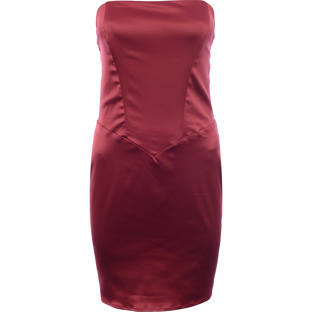 Jaded Rose Women's Red Satin Bandeau Mini Dress