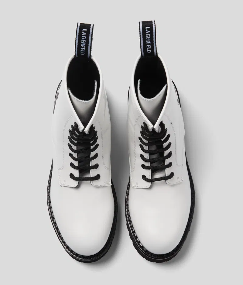 Karl Lagerfeld Women's Lace-Up Boots in White