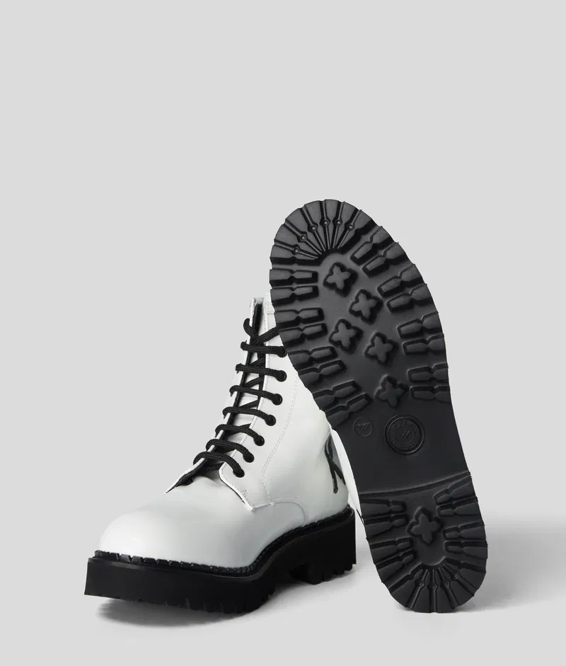 Karl Lagerfeld Women's Lace-Up Boots in White