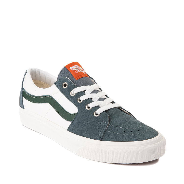 Vans SK8-Low Trainers in Varsity Canvas With Green Suede