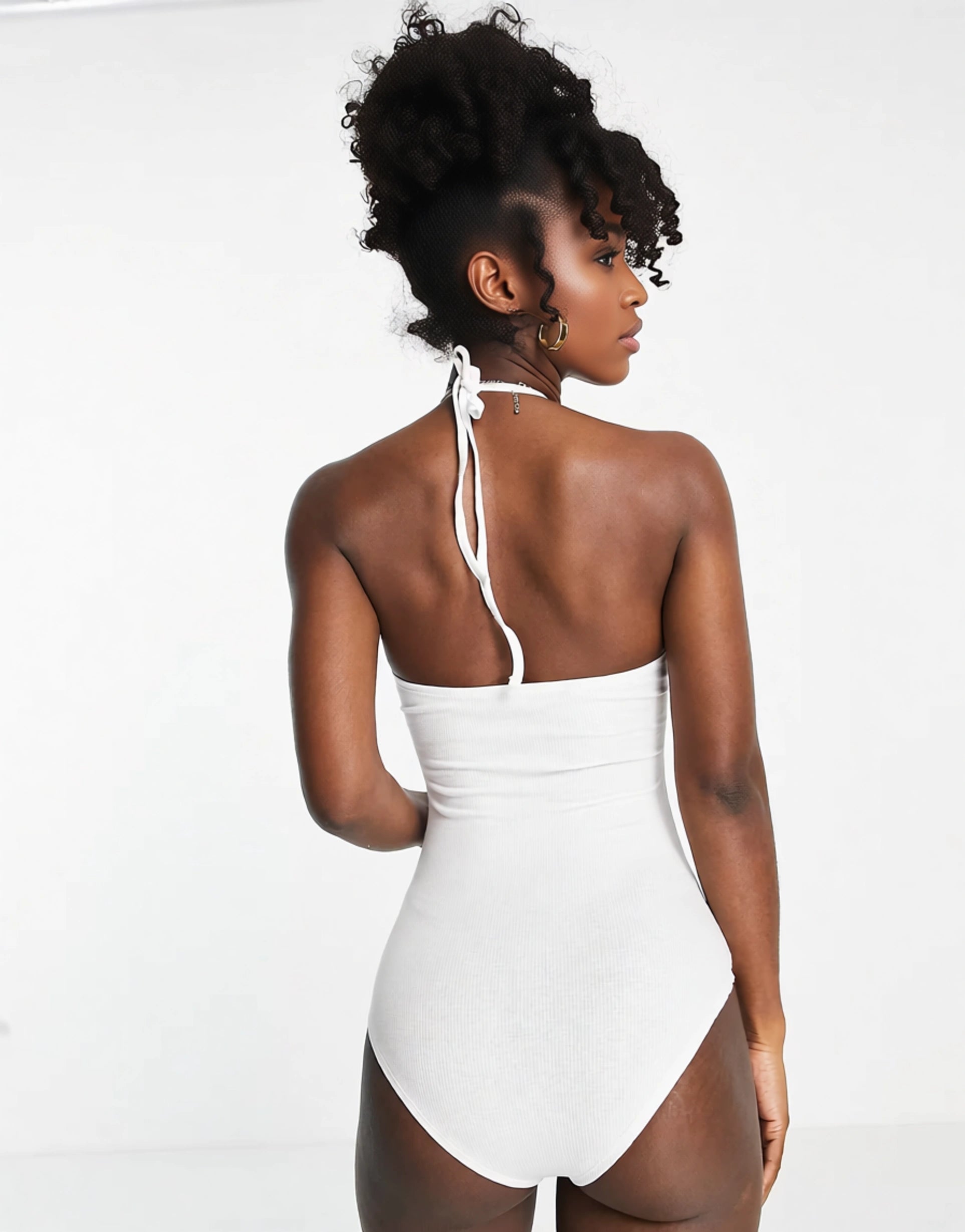 Brave Soul Womens Nya Halter Bodysuit In White