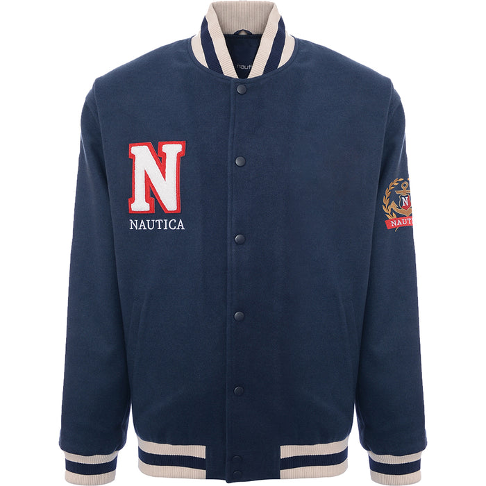 Nautica Men's Navy Archive Wilson Varsity Jacket